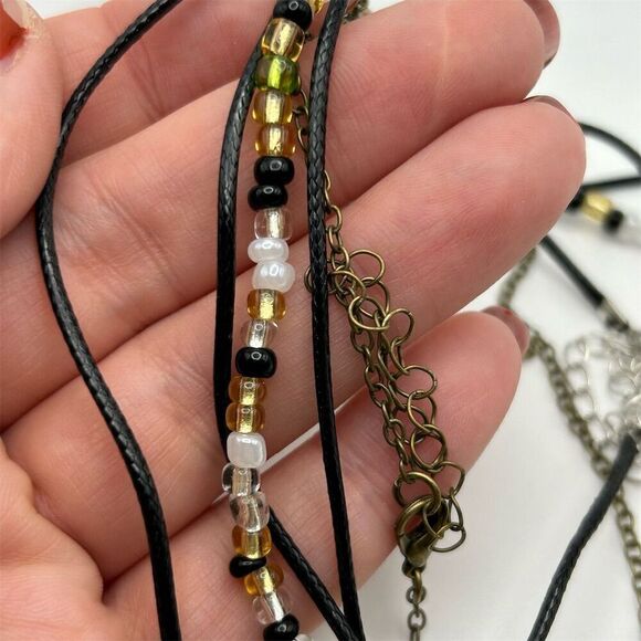 Bohemian Layered Chunky 5-Piece Necklace Set with Gemstone & Evil Eye Pendants - Picture 8 of 10